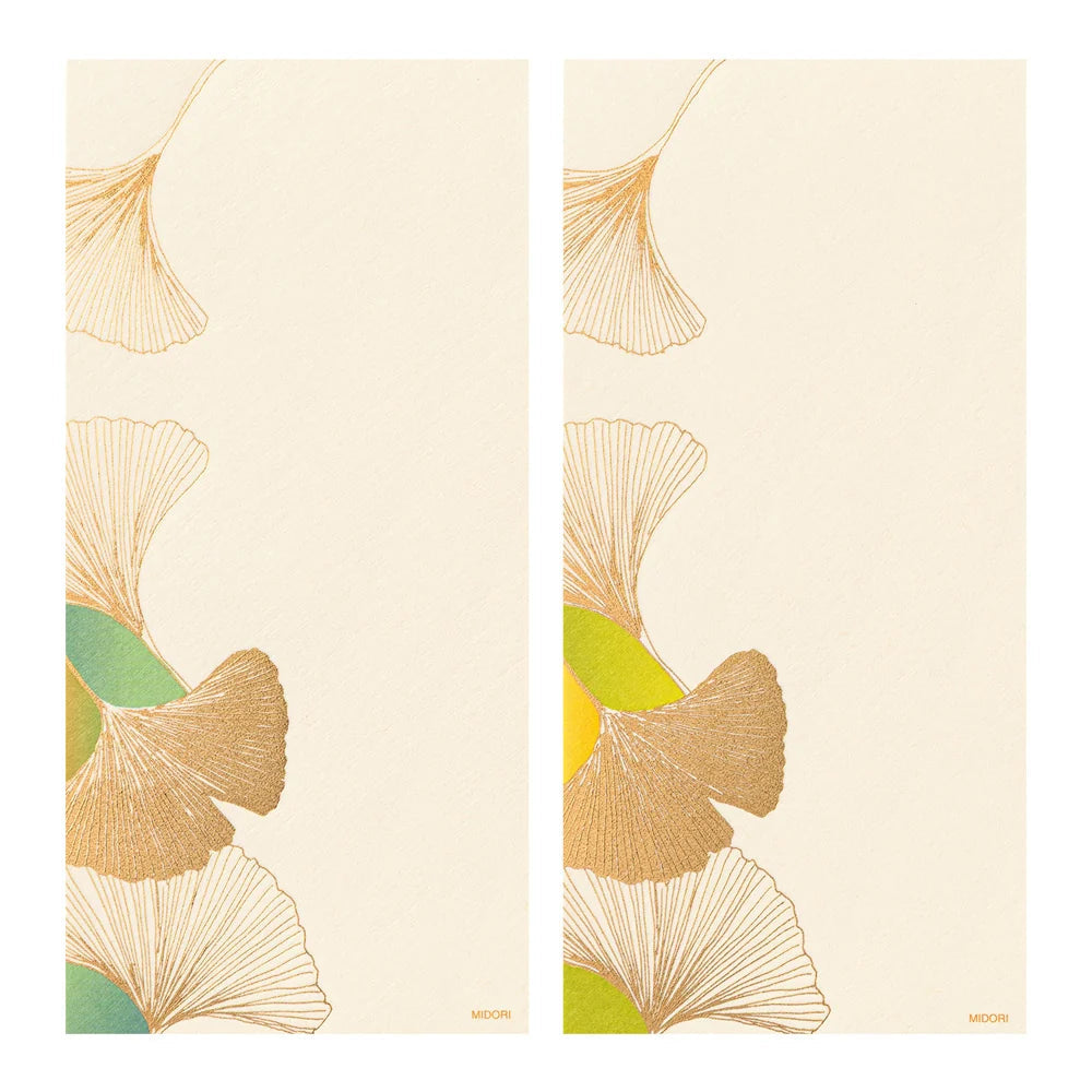 Papier à lettres MIDORI washi - 177 x 84 mm - Ginkgo