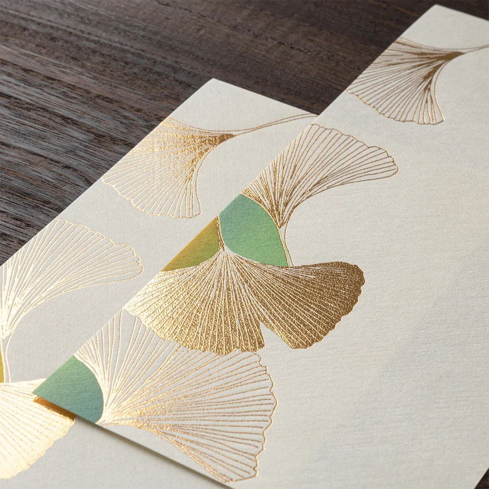 Papier à lettres MIDORI washi - 177 x 84 mm - Ginkgo