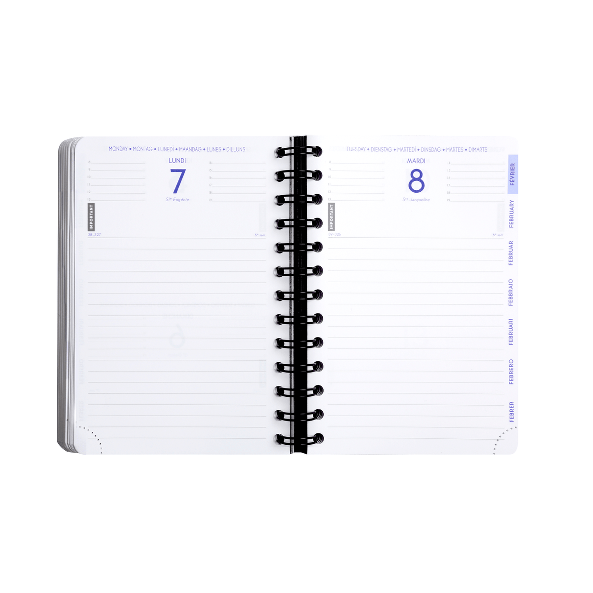 Agenda 2025 - 2026 EXACOMPTA Forum - 12 x 17 cm - 1 jour par page - Orientation horizontale - Iderama bleu - 3660942065207