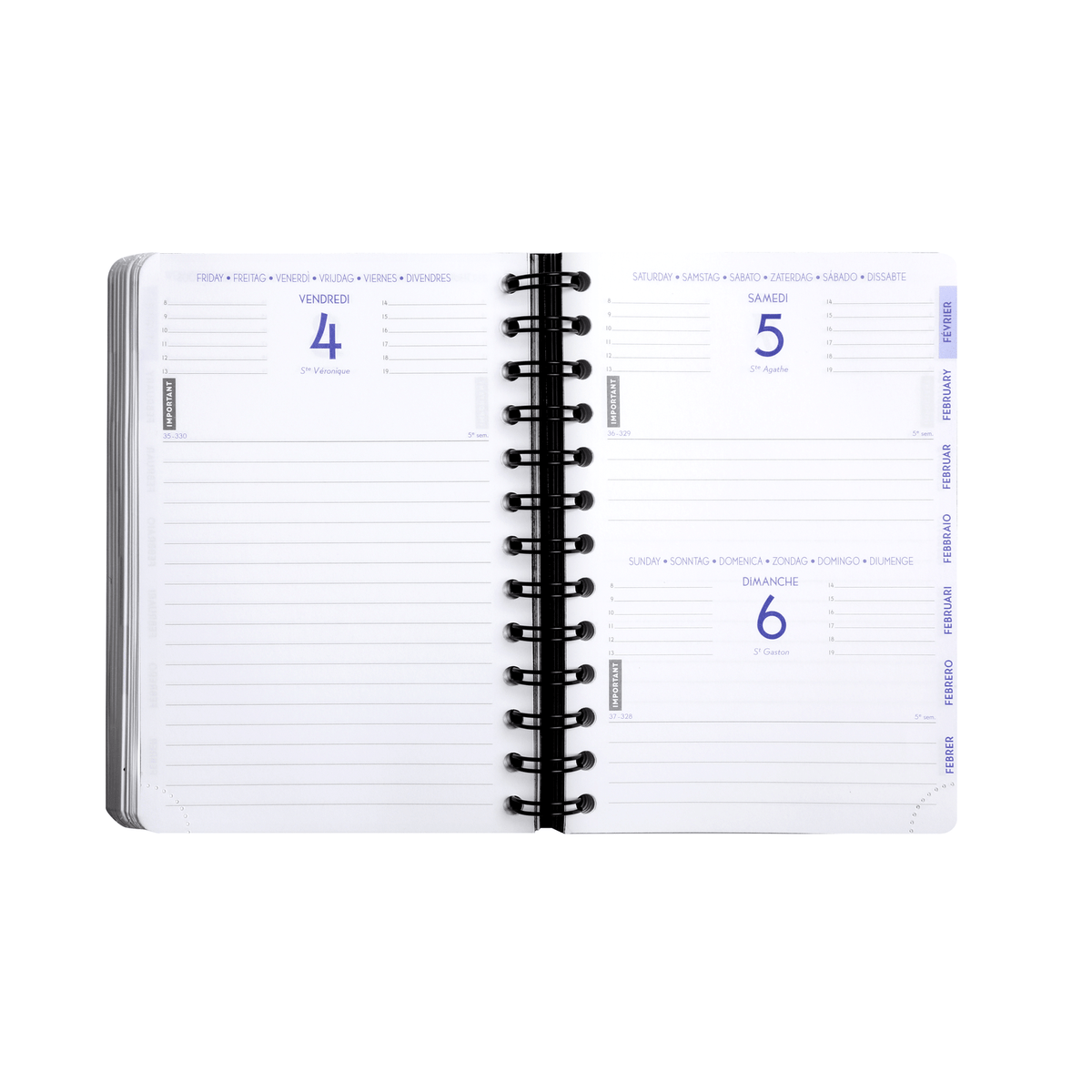 Agenda 2025 - 2026 EXACOMPTA Forum - 12 x 17 cm - 1 jour par page - Orientation horizontale - Iderama bleu - 3660942065207