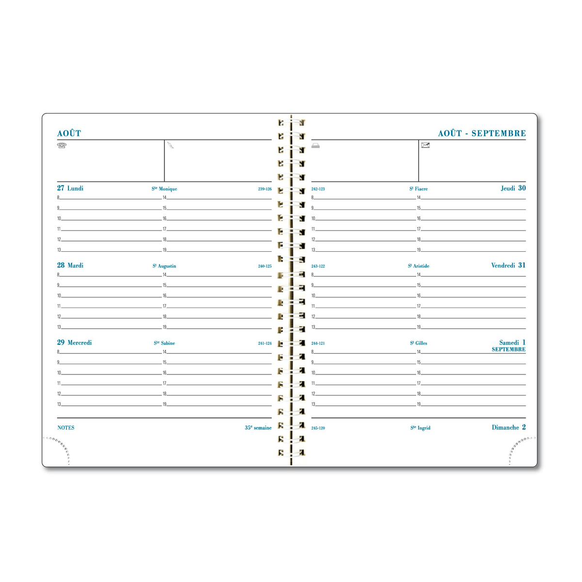 Agenda 2025 - 2026 EXACOMPTA SAD 19S - 14 x 18 cm - 1 semaine sur 2 pages - Orientation horizontale - Linicolor violet - 3660942002158