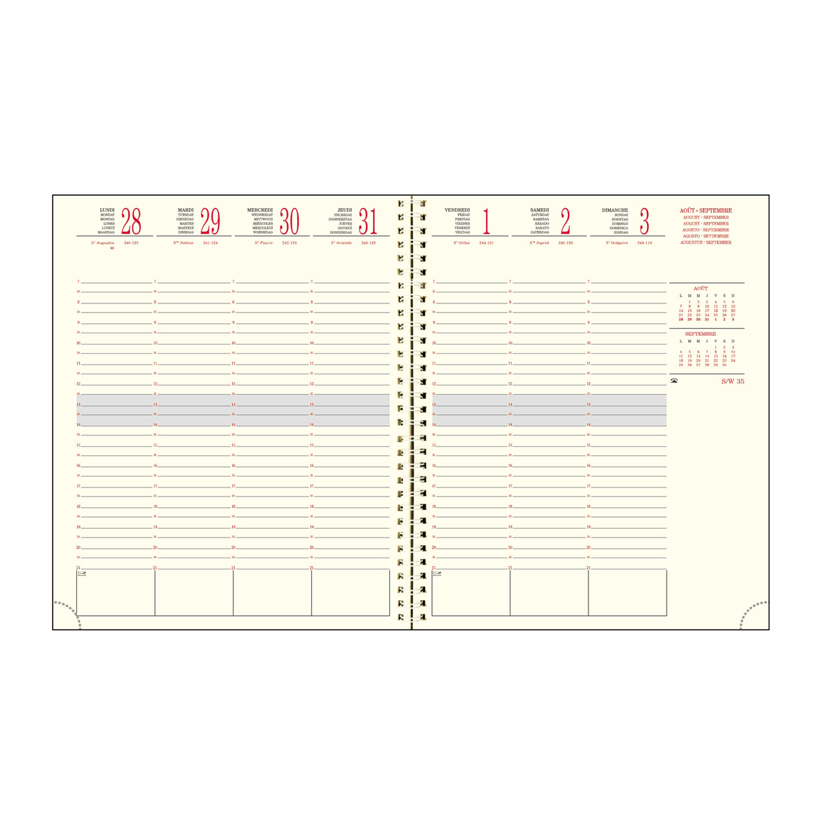 Agenda 2025 - 2026 EXACOMPTA SAD 22S - 18,5 x 22,5 cm - 1 semaine sur 2 pages - Orientation verticale - Vérone bleu - 3660942047999