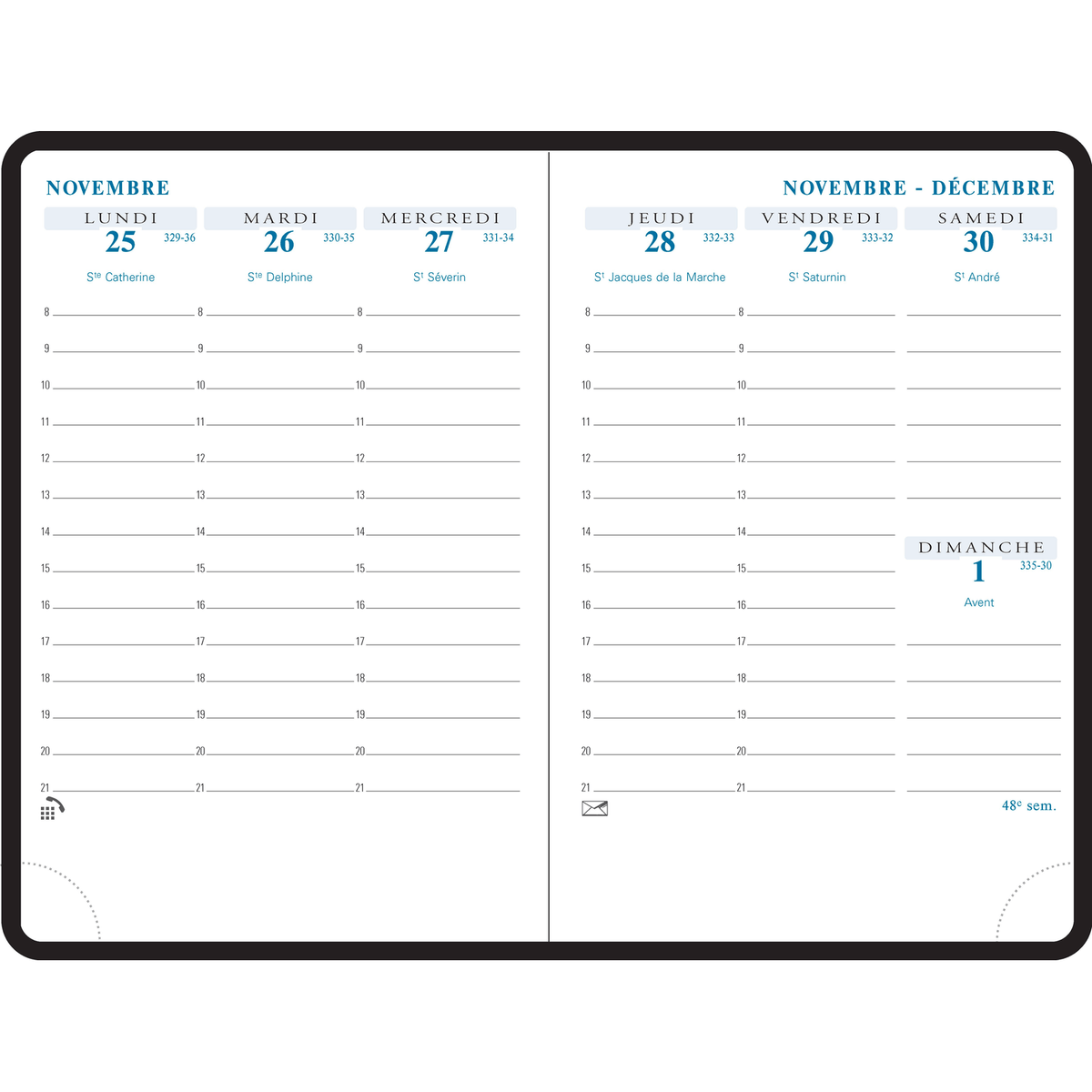 Agenda 2025 - 2026 EXACOMPTA SAS 15 Agora - 10,5 x 15,5 cm - 1 semaine sur 2 pages - Orientation verticale - Canvas vert - 3660942084949