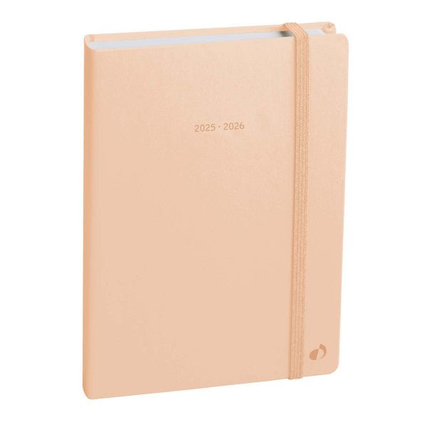 Agenda 2025 - 2026 QUO VADIS Eurotextagenda ML - 12 x 17 cm - 1 jour par page - Orientation horizontale - Pastel pêche - 3371010500451