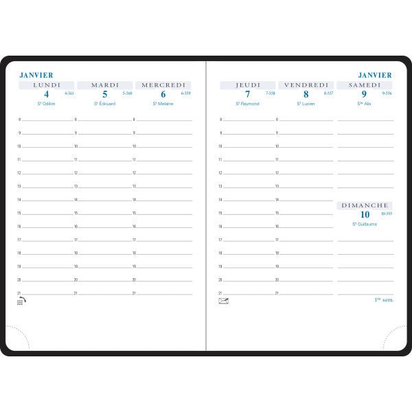 Agenda 2025 EXACOMPTA Horizons 15 Winner - 1 semaine sur 2 pages - 10.5 x 15 cm - Bleu - 3660942024594