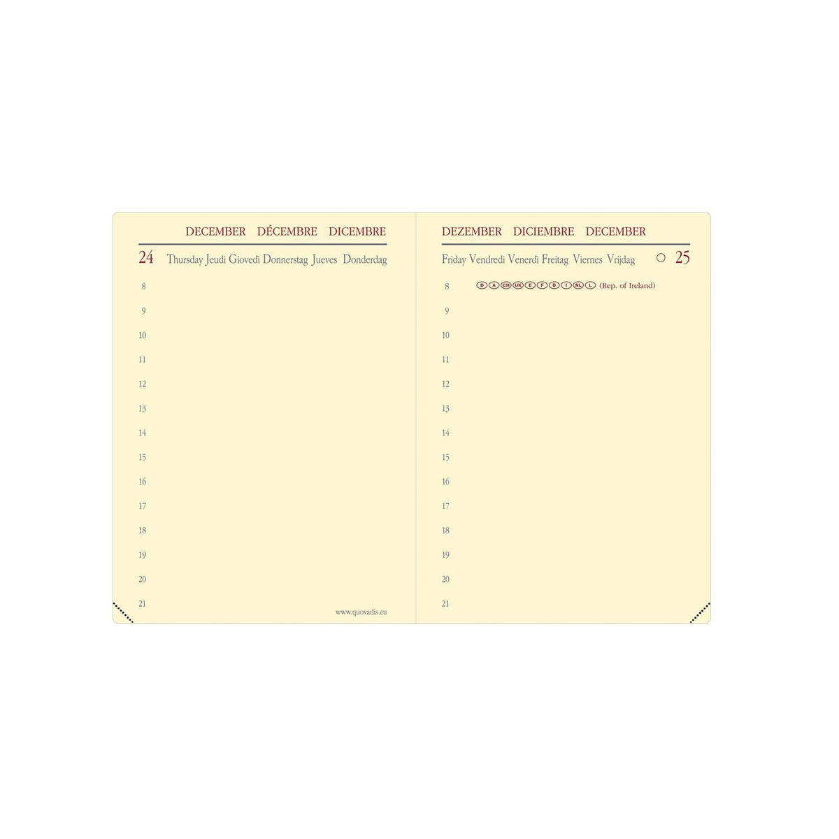 Agenda 2025 QUO VADIS Miniday Impala - 1 jour par page - 7 x 10 cm - Bleu prusse - 3371010480159
