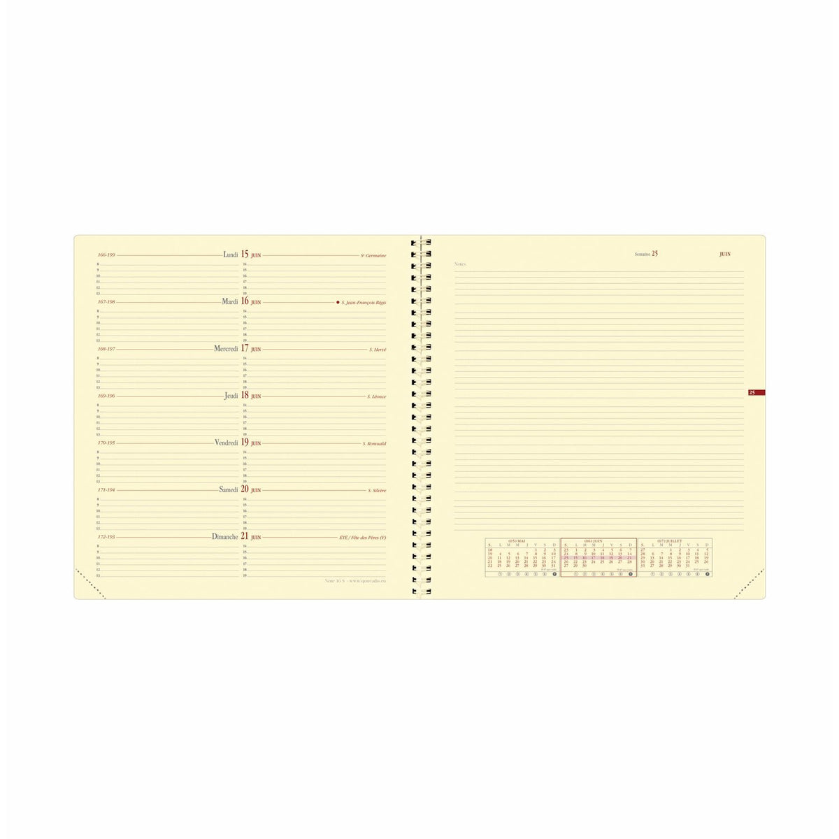 Agenda 2025 QUO VADIS Note 16 S Impala - 1 semaine + notes - 16 x 16 cm - Bleu prusse - 3371010481460