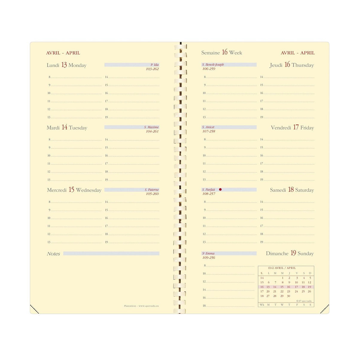 Agenda 2025 QUO VADIS Planorizon Impala - 1 semaine sur 2 pages - 8.8 x 17 cm - Bleu prusse - 3371010480579