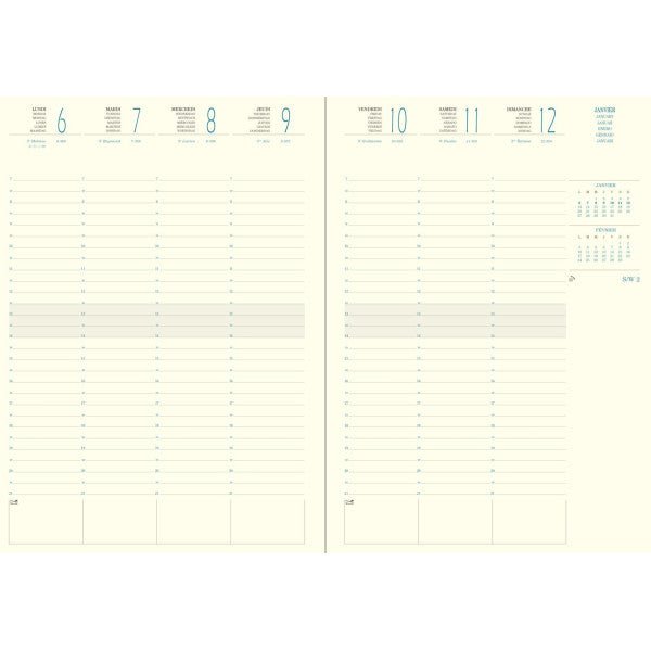 Agenda 2026 EXACOMPTA Eurotime 29 - 21 x 29,7 cm - 1 semaine sur 2 pages - Orientation verticale - Volga framboise - 3660942061018