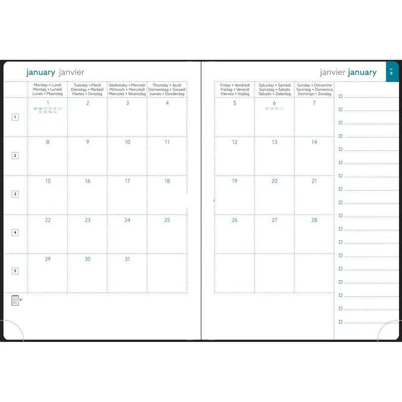 Agenda 2027 EXACOMPTA EasySlim 21 - 15 x 21 cm - Mensuel - Orientation horizontale - Ondine rose - 3660942091374