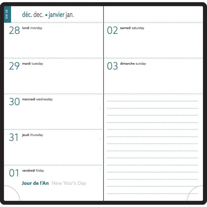 Agenda 2027 EXACOMPTA EasyTime 17 - 9 x 17,5 cm - 1 semaine + notes - Orientation horizontale - Iris iridescent - 3660942091749