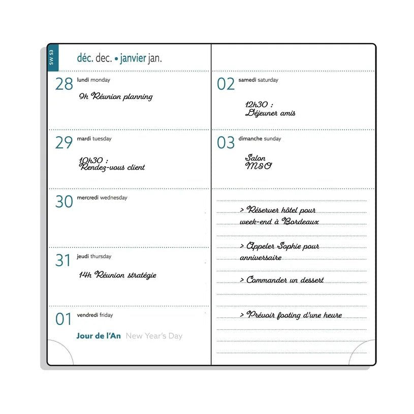 Agenda 2027 EXACOMPTA EasyTime 17 - 9 x 17,5 cm - 1 semaine + notes - Orientation horizontale - Lily abricot - 3660942091145