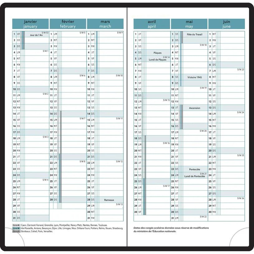 Agenda 2027 EXACOMPTA EasyTime 17 - 9 x 17,5 cm - 1 semaine + notes - Orientation horizontale - Lily abricot - 3660942091145