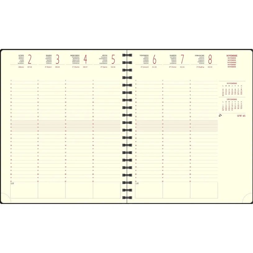 Agenda 2027 EXACOMPTA Eurotime 22S - 18,5 x 22,5 cm - 1 semaine sur 2 pages - Orientation verticale - Duo Kaa orange - 366094204801