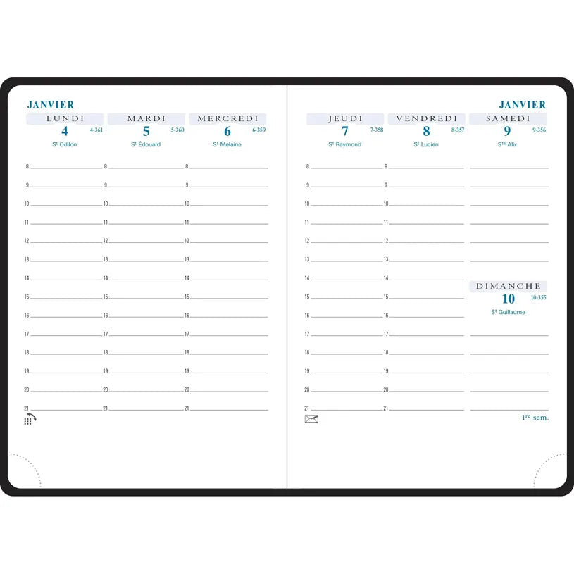 Agenda 2027 EXACOMPTA Horizons 13 - 9 x 13 cm - 1 semaine sur 2 pages - Orientation verticale - Eden or - 3660942090919