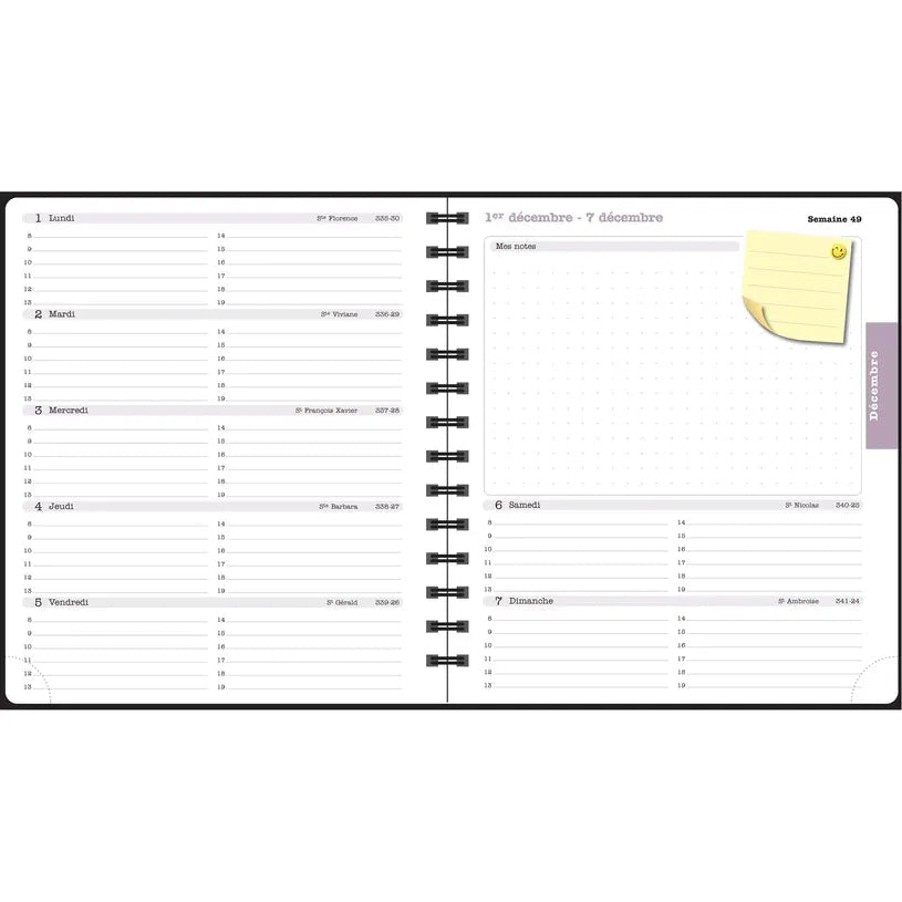 Agenda 2027 EXACOMPTA Lady 18S - 15 x 17 cm - 1 semaine + notes - Orientation horizontale - Sophie Adde oiseaux - 3660942091770