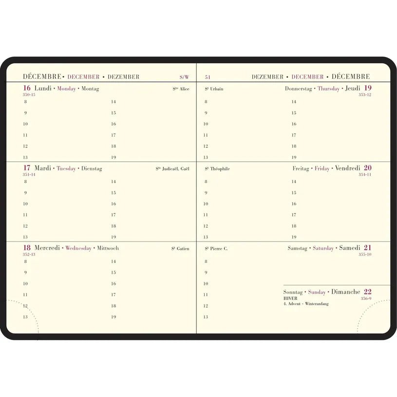Agenda 2027 EXACOMPTA Semaine Planifiée 13 - 9 x 13 cm - 1 semaine sur 2 pages - Orientation horizontale - Volga framboise - 3660942060981