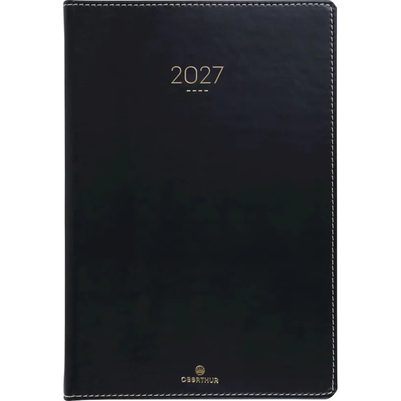 Agenda 2027 OBERTHUR Eton - 16 x 24 cm - 1 semaine sur 2 pages - Orientation verticale - Noir - 3664447230399