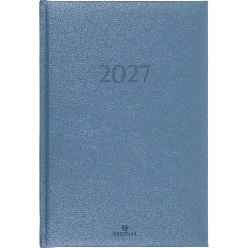 Agenda 2027 OBERTHUR London - 16 x 24 cm - 1 semaine sur 2 pages - Orientation verticale - Bleu gris - 3664447231983