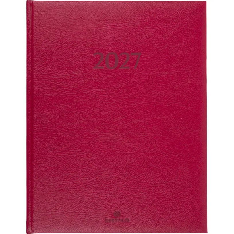 Agenda 2027 OBERTHUR London - 21 x 27 cm - 1 semaine sur 2 pages - Orientation verticale - Rouge - 3664447231938
