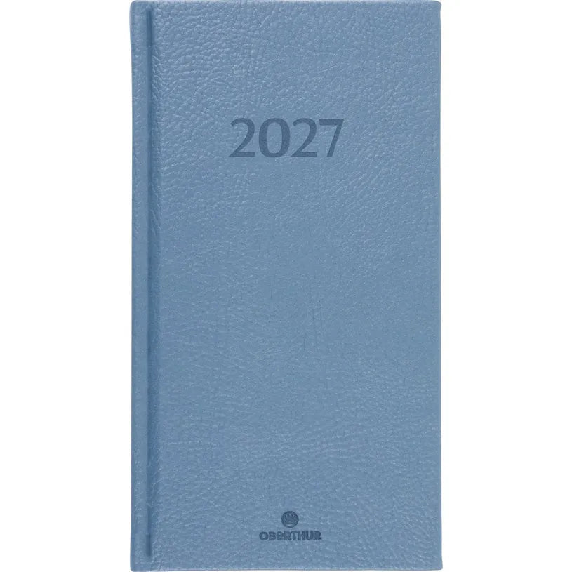 Agenda 2027 OBERTHUR London - 9 x 16,5 cm - 1 semaine sur 2 pages - Orientation horizontale - Bleu gris - 3664447232027
