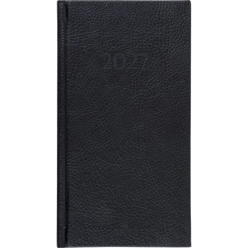 Agenda 2027 OBERTHUR London - 9 x 16,5 cm - 1 semaine sur 2 pages - Orientation horizontale - Noir - 3664447232003