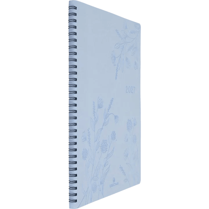 Agenda 2027 OBERTHUR Primrose - 21 x 27 cm - 1 semaine sur 2 pages - Orientation verticale - Bleu ciel - 3664447229300