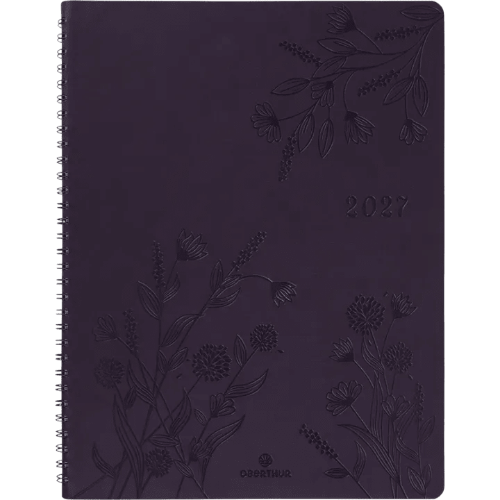 Agenda 2027 OBERTHUR Primrose - 21 x 27 cm - 1 semaine sur 2 pages - Orientation verticale - Violet - 3664447229287
