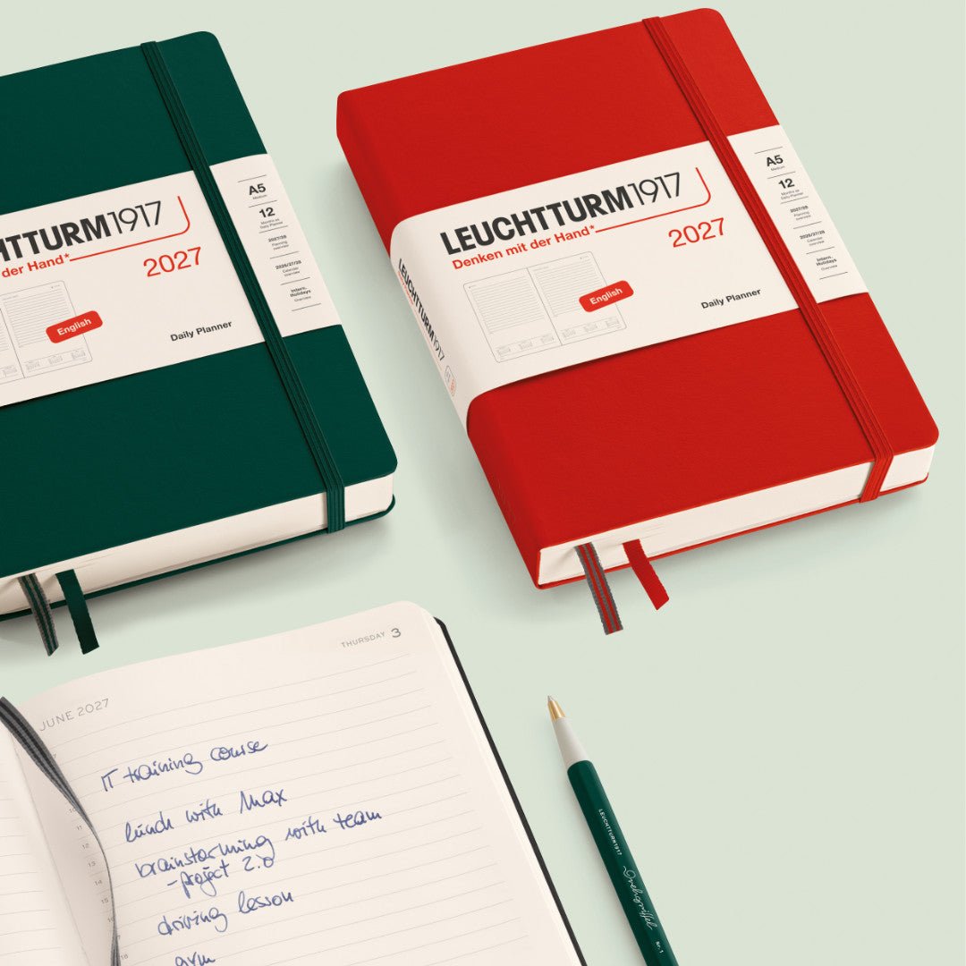 Agenda Journalier 2027 LEUCHTTURM1917, Anglais - A5 - Hardcover - Sauge - 4070292003146