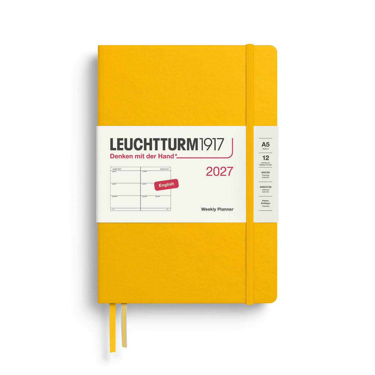 Agenda Semainier 2027 LEUCHTTURM1917, Anglais - A5 - Hardcover - Sunflower - 4070292002576