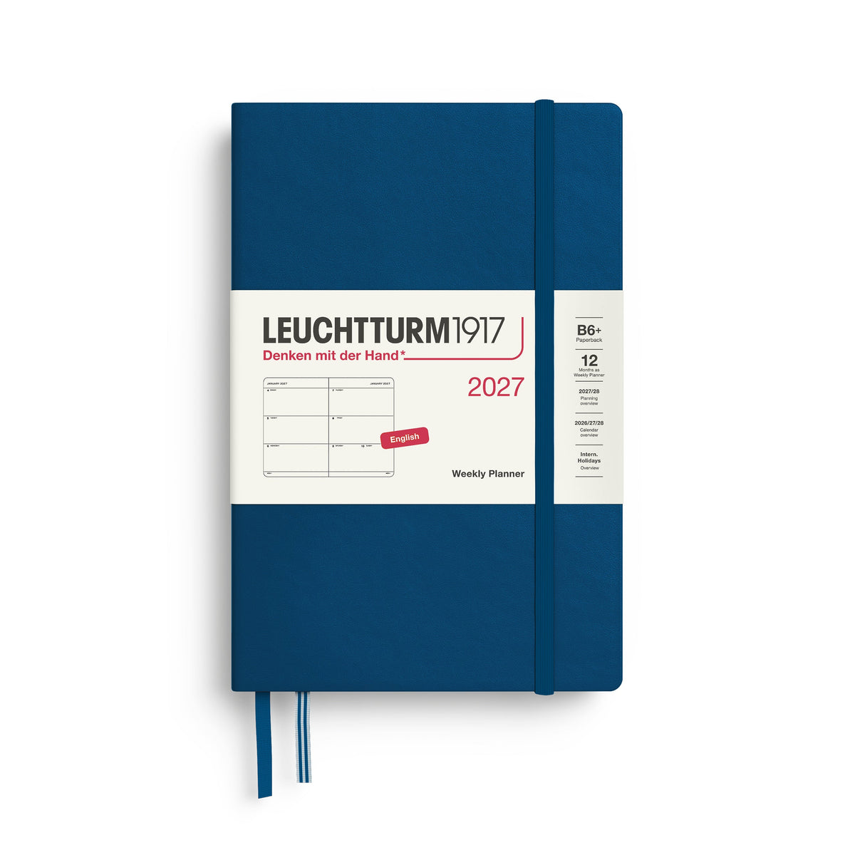 Agenda Semainier 2027 LEUCHTTURM1917, Anglais - B6+ - Hardcover - Indigo - 4070292002675