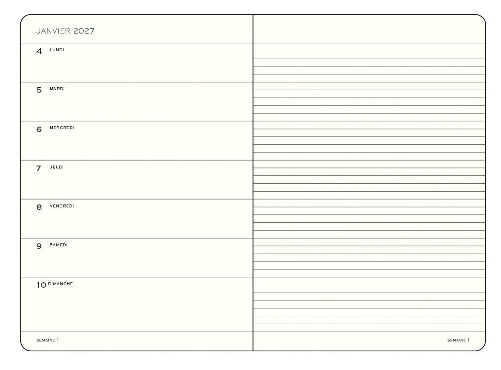 Agenda Semainier & Note Ligné 2026 - 2027 (18 mois) LEUCHTTURM1917, Français - A5 - Hardcover - Forest Green - 4070292003993