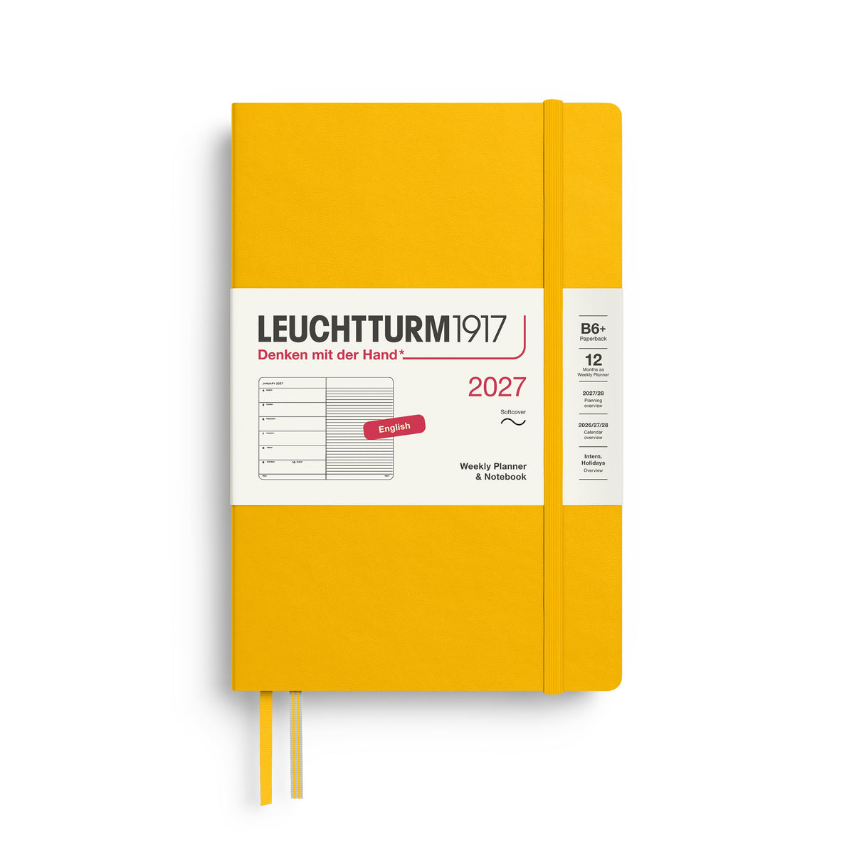 Agenda Semainier & Note Ligné 2027 LEUCHTTURM1917, Anglais - B6+ - Softcover - Sunflower - 4070292002323