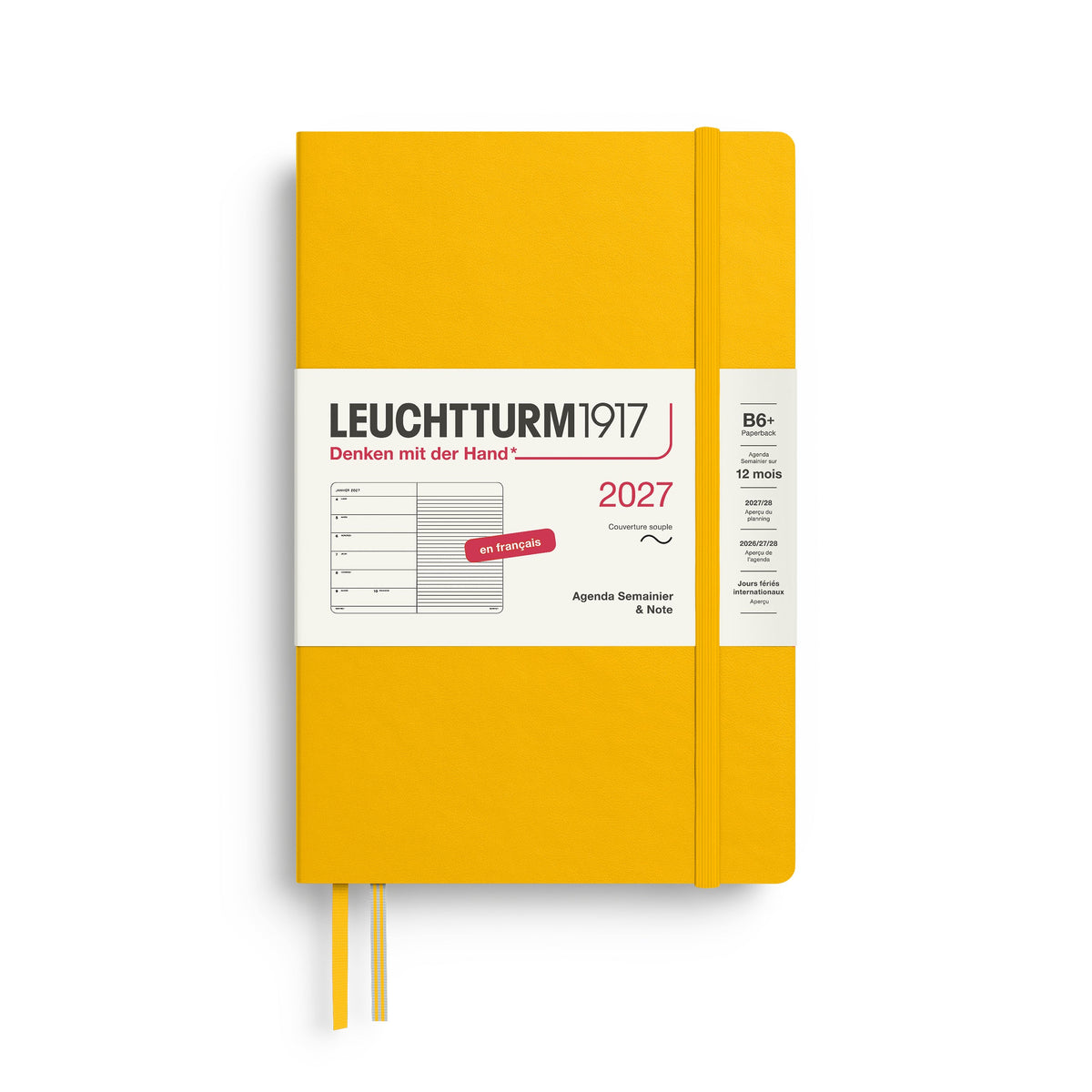 Agenda Semainier & Note Ligné 2027 LEUCHTTURM1917, Français - B6+ - Softcover - Sunflower - 4070292003825
