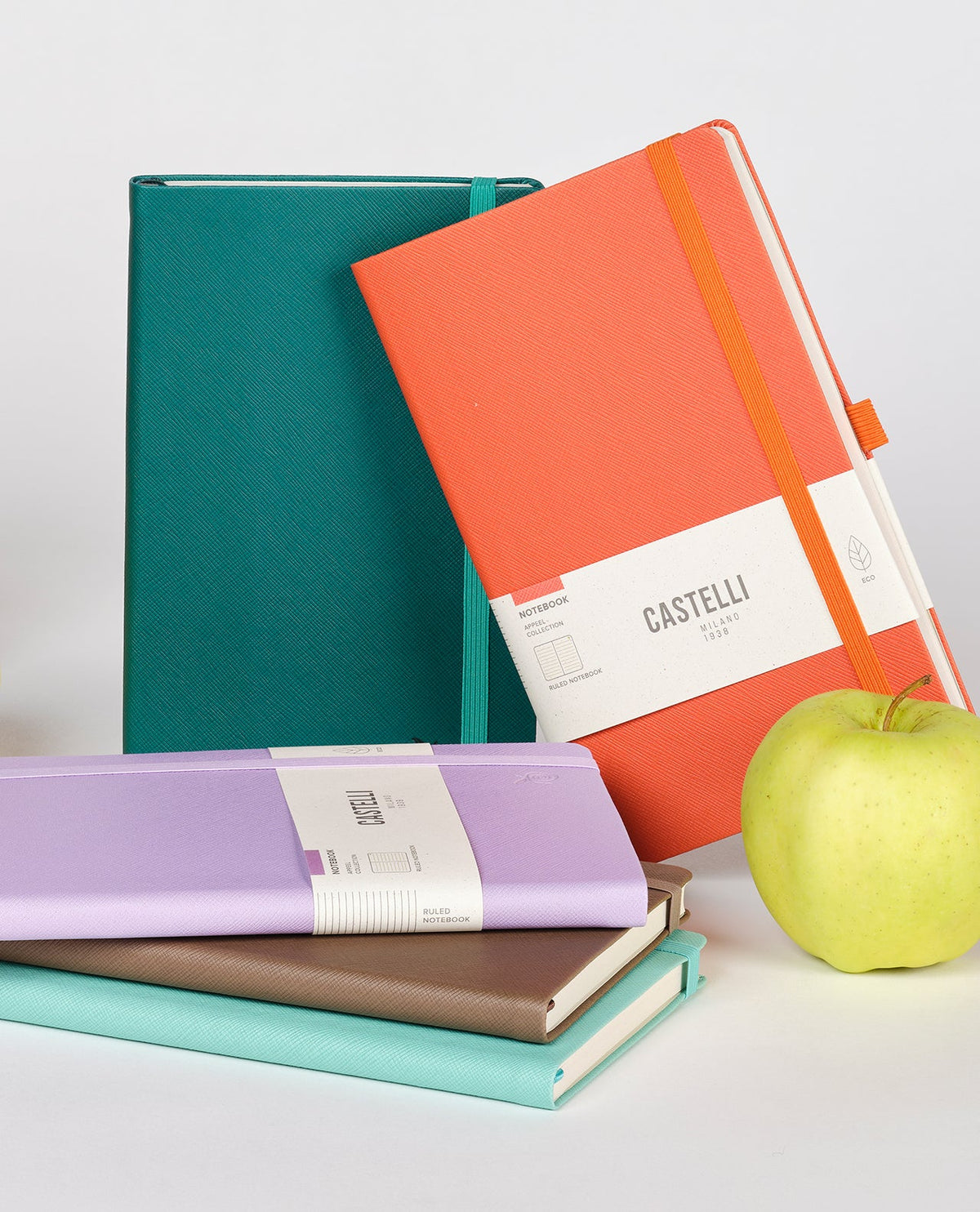 Carnet CASTELLI MILANO Appeel Classic - 19 x 25 cm - Hardcover - Ligné - Teal - 8056149954201