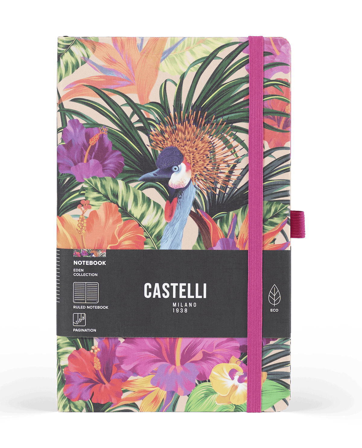 Carnet CASTELLI MILANO Eden - 9 x 14 cm - Hardcover - Ligné - Tropical - 8056149953440