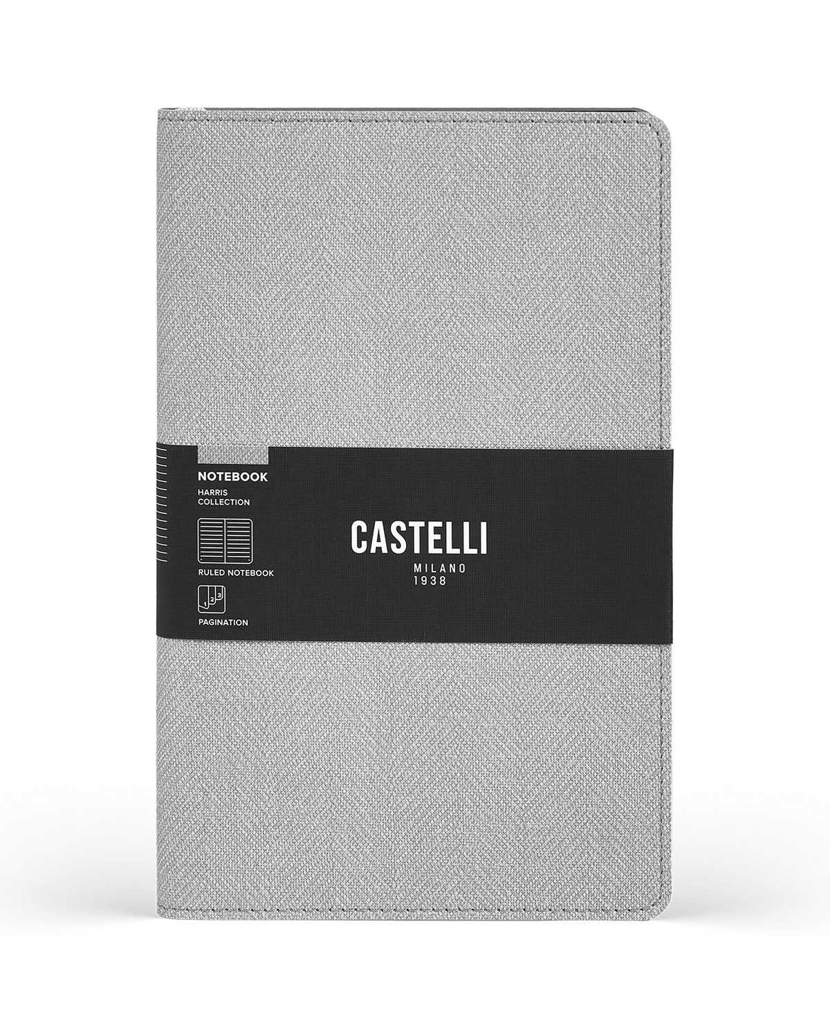 Carnet CASTELLI MILANO Harris - 9 x 14 cm - Softcover - Ligné - Cloudy Grey - 8056149955673