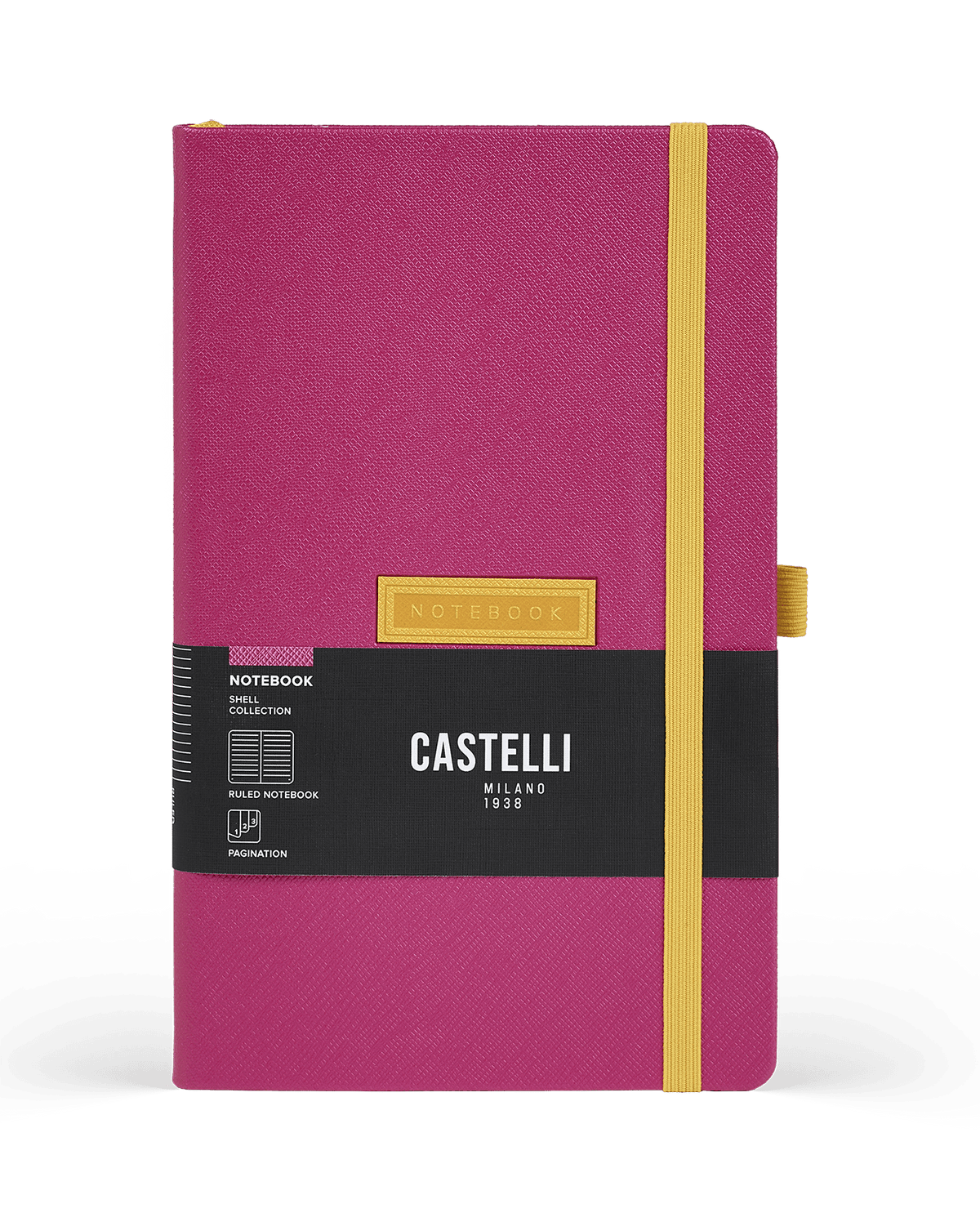 Carnet CASTELLI MILANO Shell - 13 x 21 cm - Hardcover - Ligné - Fuchsia - 8056149956458