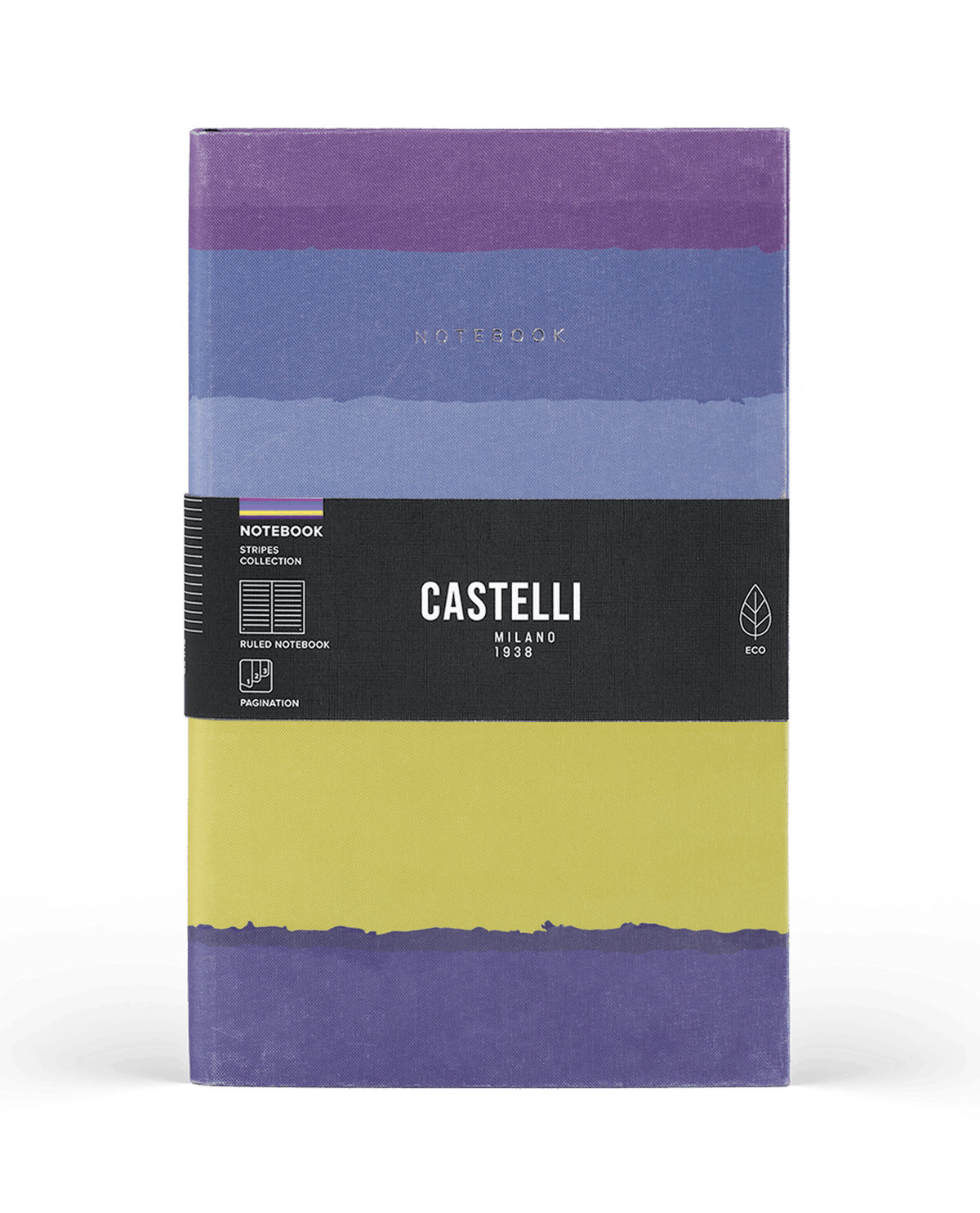 Carnet CASTELLI MILANO Stripes - 19 x 25 cm - Hardcover - Ligné - Blueberry - 8056149954614