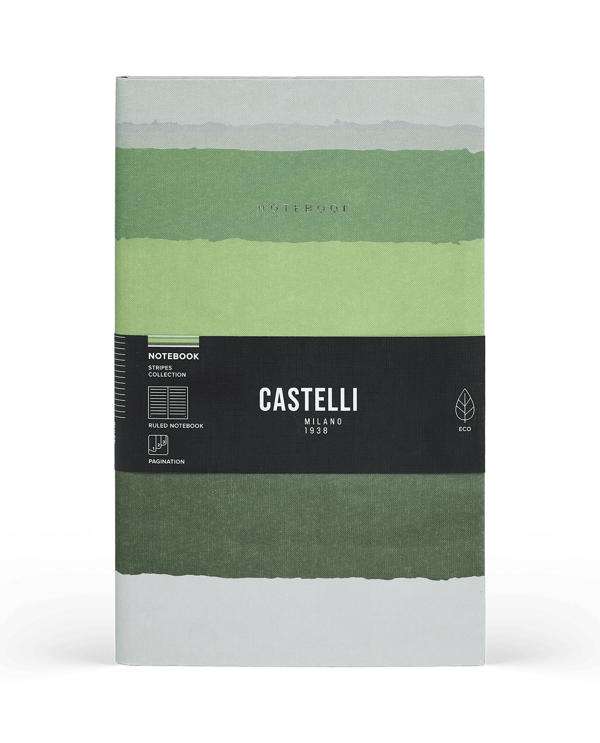 Carnet CASTELLI MILANO Stripes - 19 x 25 cm - Hardcover - Ligné - Jungle - 8056149954669
