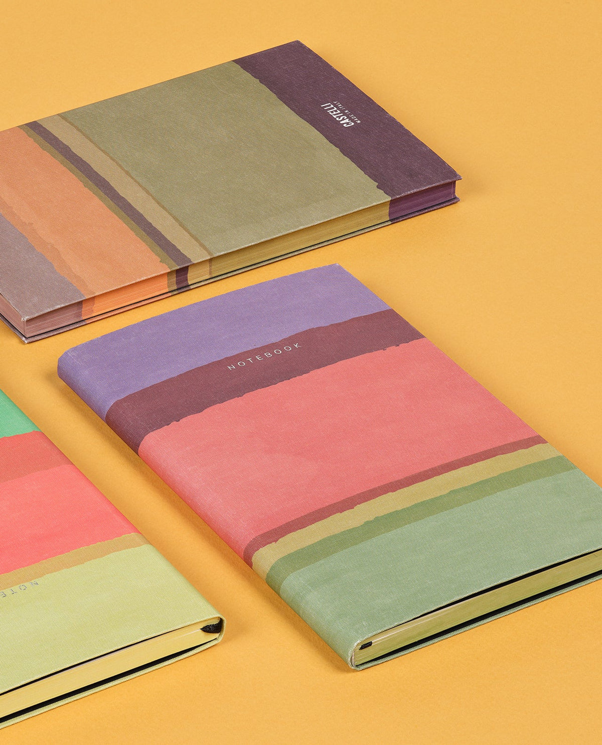 Carnet CASTELLI MILANO Stripes - 19 x 25 cm - Hardcover - Ligné - Peach - 8056149954591