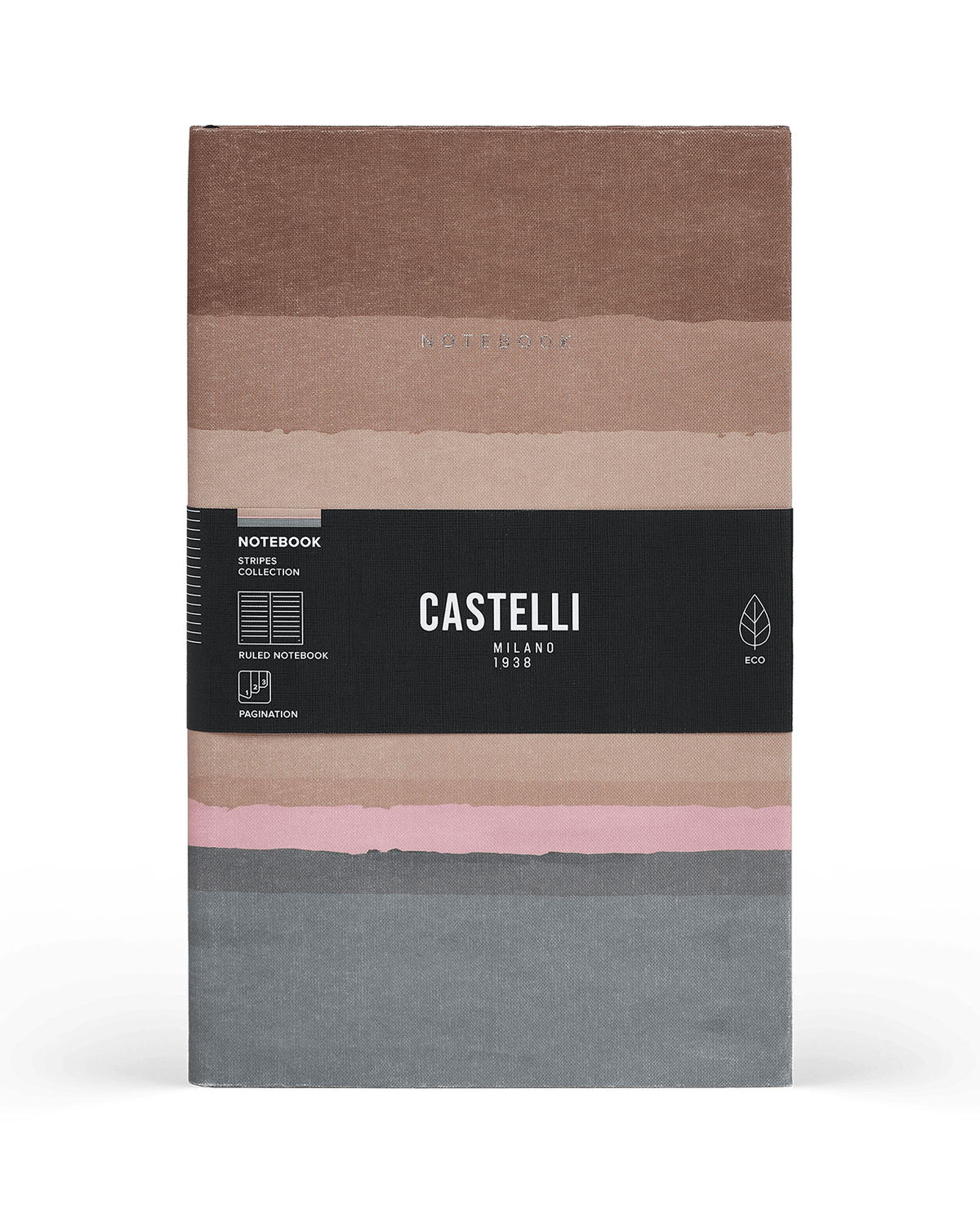 Carnet CASTELLI MILANO Stripes - 19 x 25 cm - Hardcover - Ligné - Rust - 8056149954652