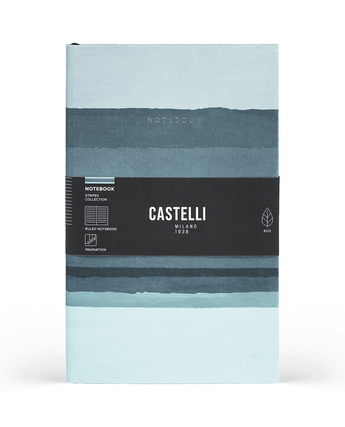 Carnet CASTELLI MILANO Stripes - 19 x 25 cm - Hardcover - Ligné - Shadow - 8056149954553