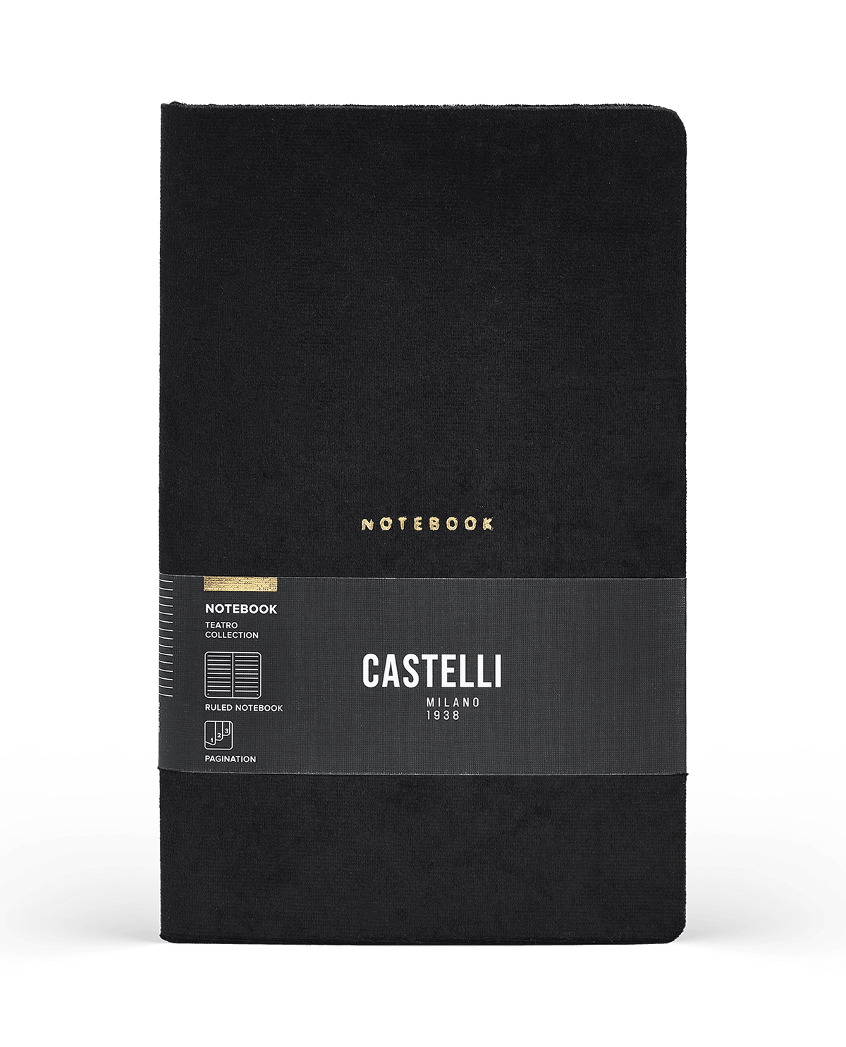 Carnet CASTELLI MILANO Teatro - 13 x 21 cm - Hardcover - Ligné - Black - 8056149956182