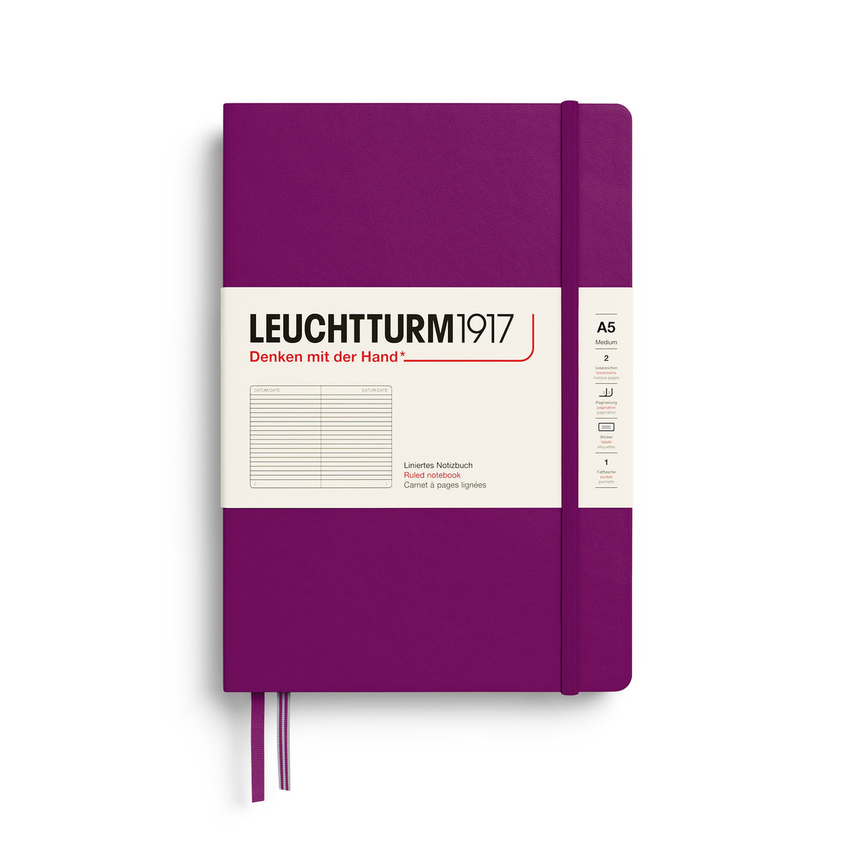 Carnet LEUCHTTURM1917 Classic - A5 - Hardcover - Ligné - Burgundy - 4070292008240