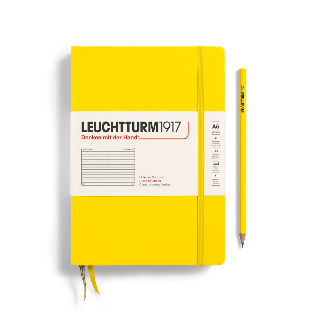 Carnet LEUCHTTURM1917 Classic - A5 - Hardcover - Ligné - Lemon - 4004117424854
