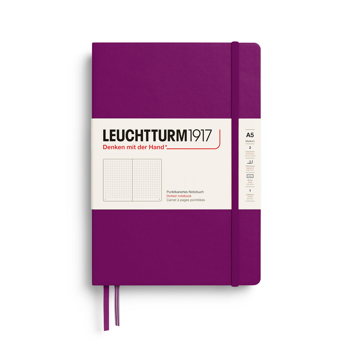Carnet LEUCHTTURM1917 Classic - A5 - Hardcover - Pointillé - Burgundy - 4070292008233