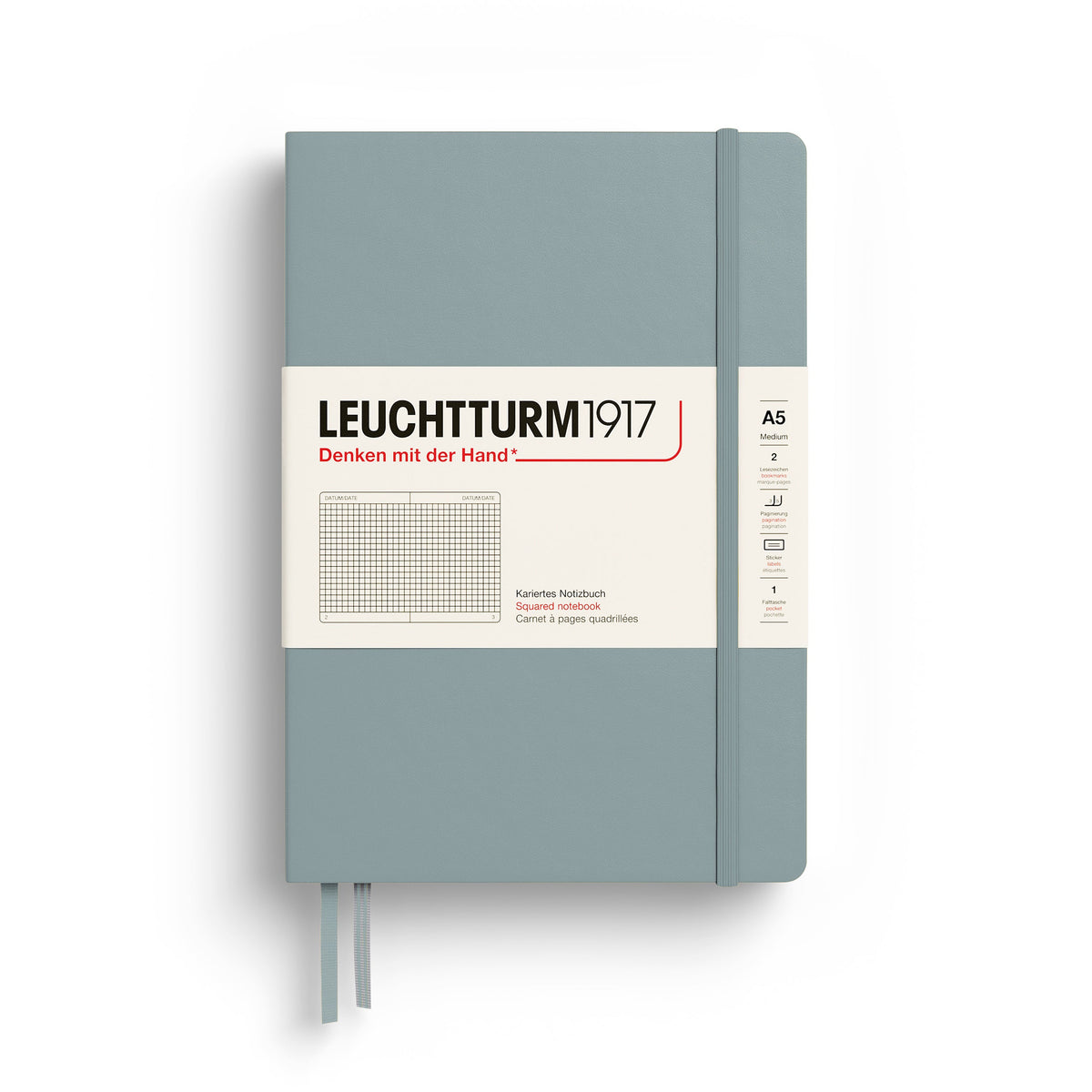 Carnet LEUCHTTURM1917 Classic - A5 - Hardcover - Quadrillé - Dove - 4070292008332