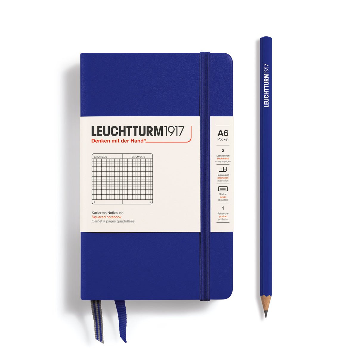 Carnet LEUCHTTURM1917 Classic - A6 - Hardcover - Quadrillé - Ink -