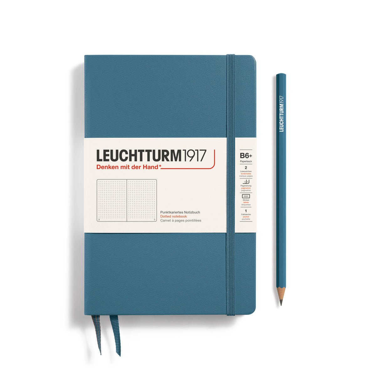 Carnet LEUCHTTURM1917 Classic - B6+ - Hardcover - Pointillé - Stone Blue - 4004117635663